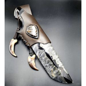 ВЕДМЕЖИЙ КІГОТЬ ІІІ ніж ручної роботи майстра Павла Гончаренка, сталь к390 в ламінаті з нержавіючого дамаску через три шари міді, 64 HRC. Photo 2